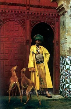 Ein Araber und sein Hund griechischer arabischer Orientalismus Jean Leon Gerome Ölgemälde